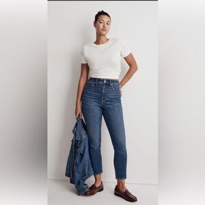 Madewell Perfect Vintage Crop Jean, Distressed Pockets Cuff, Size 29, EUC